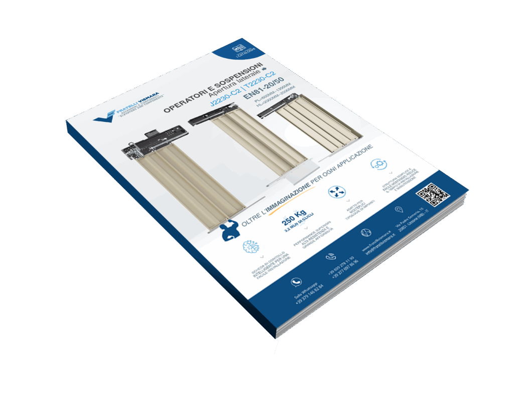 fratelli vismara - catalogo operatori e sospensioni j2230 t2230 apertura laterale